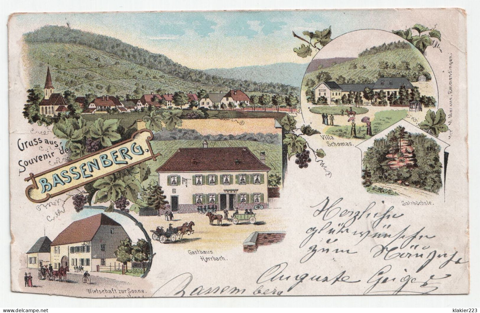 Gruss Aus Souvenir De Bassenberg. An 1899. - Chatenois