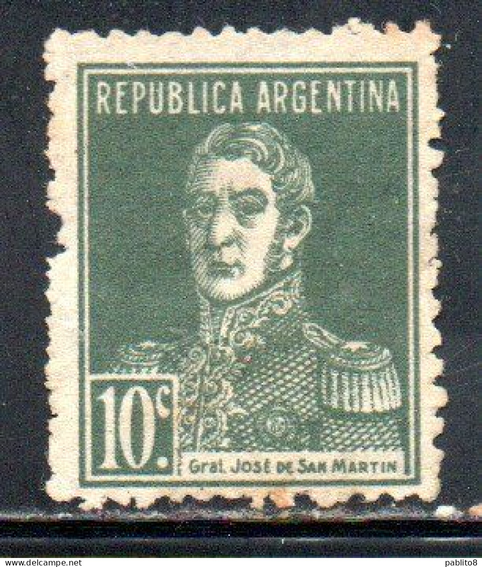 ARGENTINA 1923 JOSE DE SAN MARTIN 10c MH - Nuovi