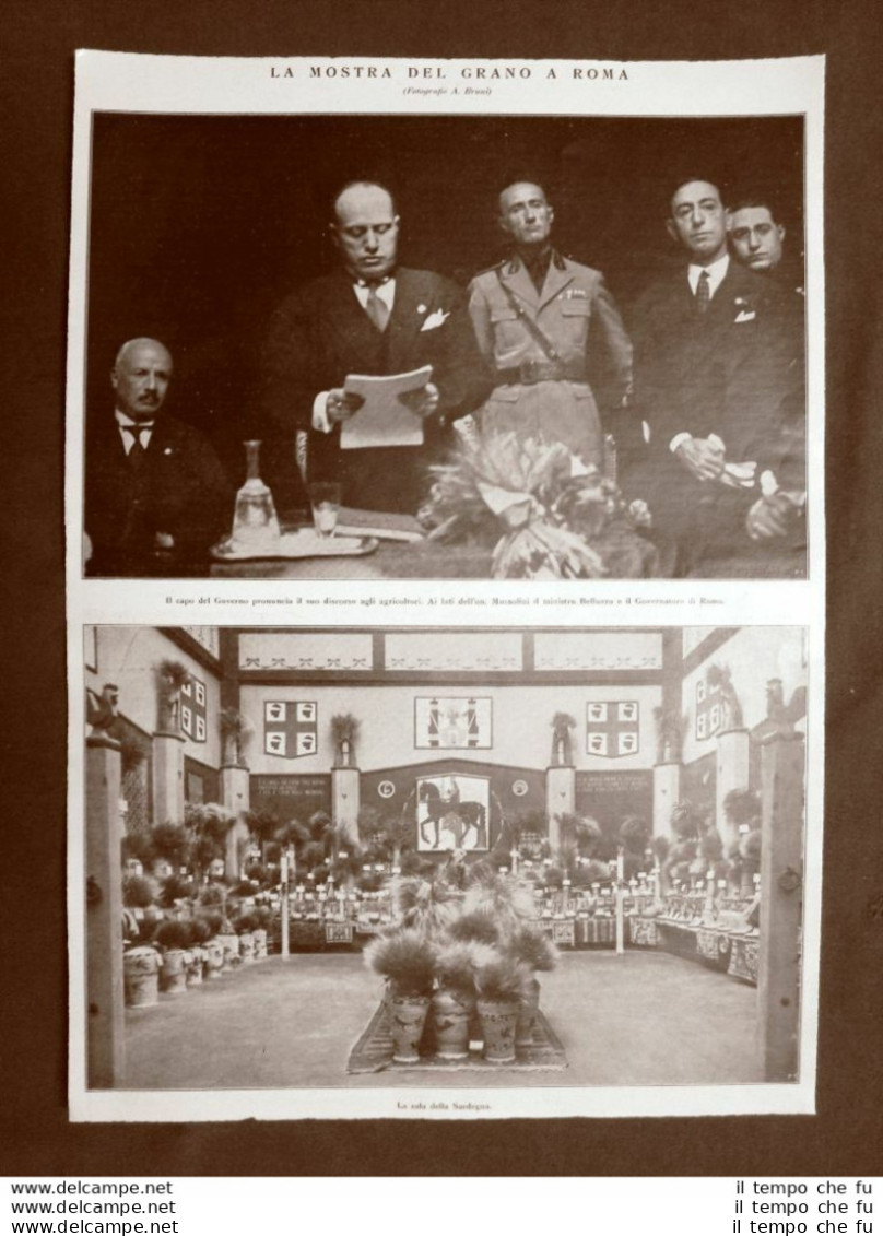 Roma 1927 Mostra Del Grano Benito Mussolini Agli Agricoltori Belluzzo Sardegna - Autres & Non Classés
