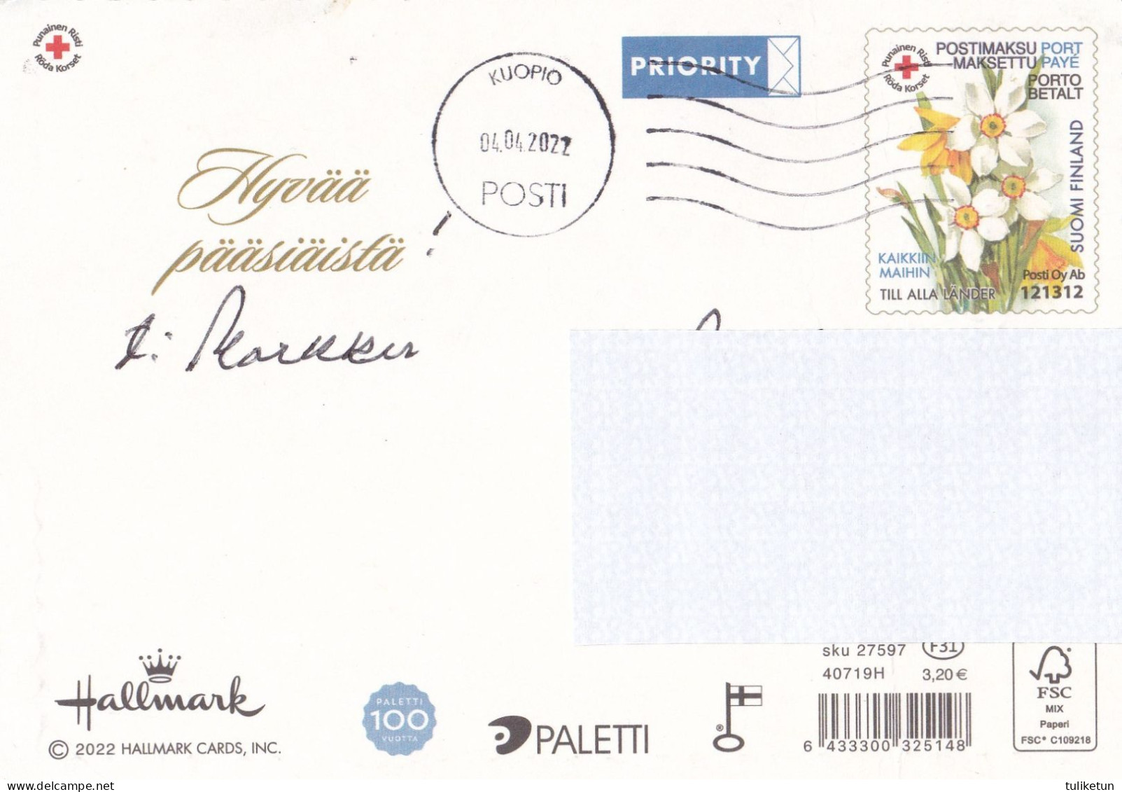 Postal Stationery - Easter Greeting - Bunny - Hare - Red Cross 2022 - Suomi Finland - Postage Paid - Interi Postali