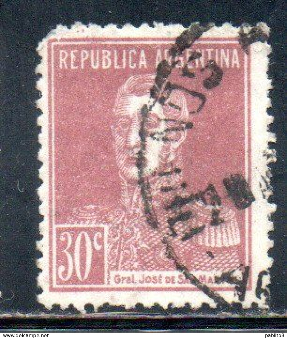 ARGENTINA 1923 JOSE DE SAN MARTIN 30c USED USADO OBLITERE' - Used Stamps