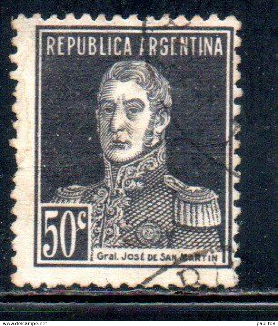 ARGENTINA 1923 JOSE DE SAN MARTIN 50c USED USADO OBLITERE' - Oblitérés