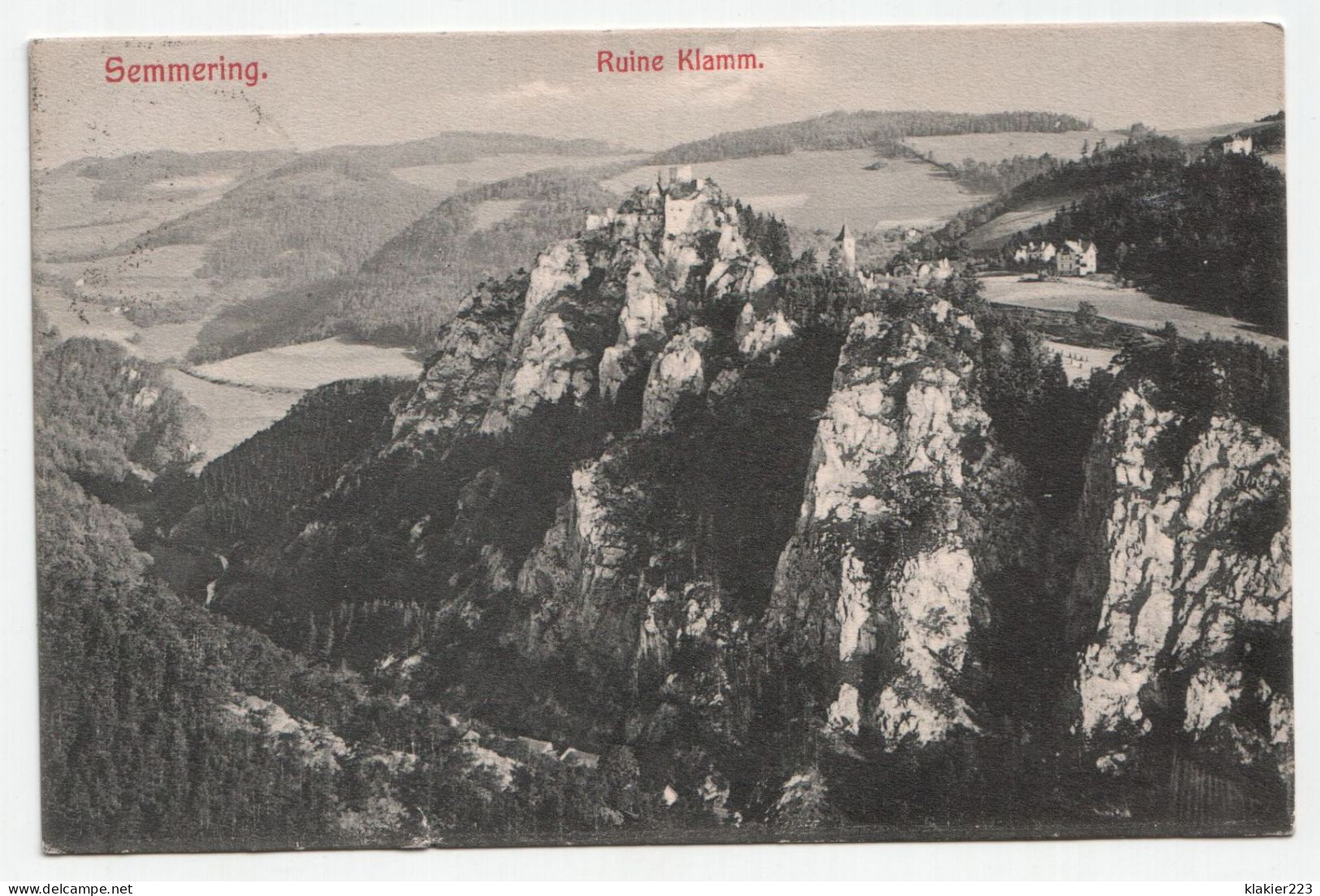 Semmering. Ruine Klamm. Jahr 1908. - Semmering