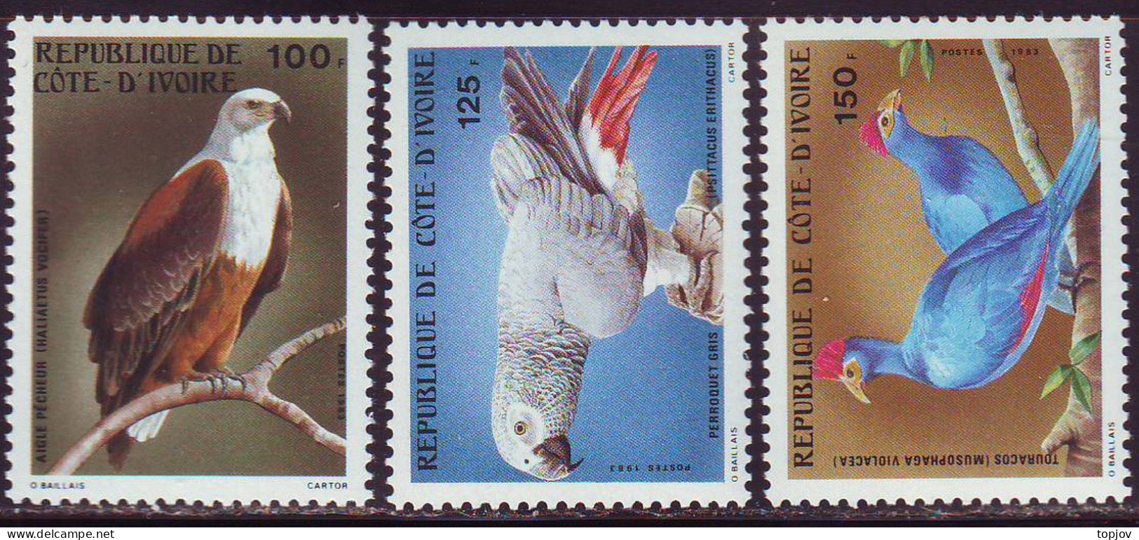 COTE D IVOIRE - PROTECT BIRDS  EAGLE - **MNH - 1983 - Águilas & Aves De Presa