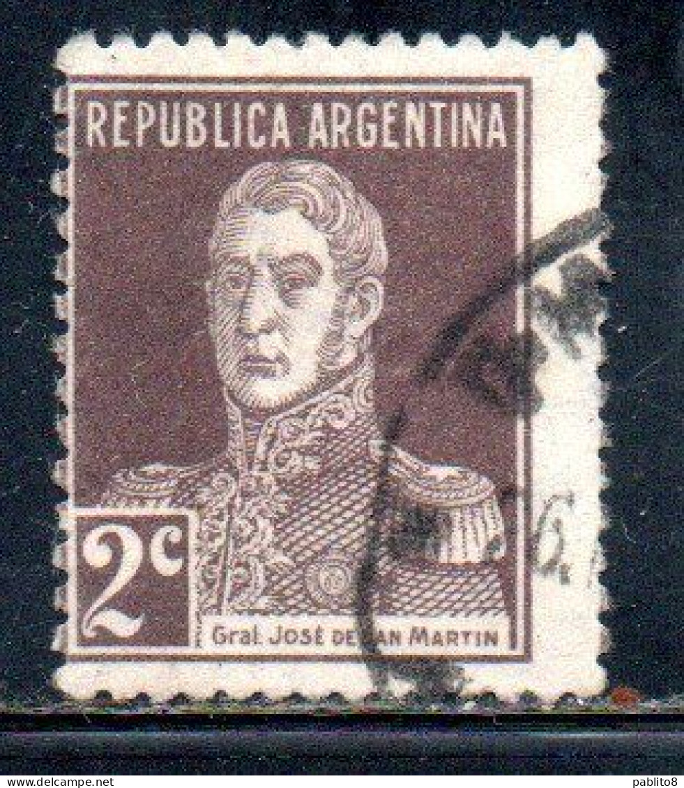 ARGENTINA 1923 1924 JOSE DE SAN MARTIN 2c USED USADO OBLITERE' - Oblitérés