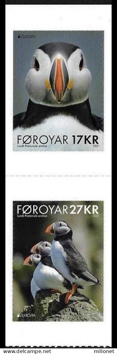 SALE! ISLAS FEROE FAROE ISLANDS 2021 EUROPA CEPT ENDANGERED NATIONAL WILDLIFE 2 Stamps From Sheets + 2 Frrom Booklet ** - 2021