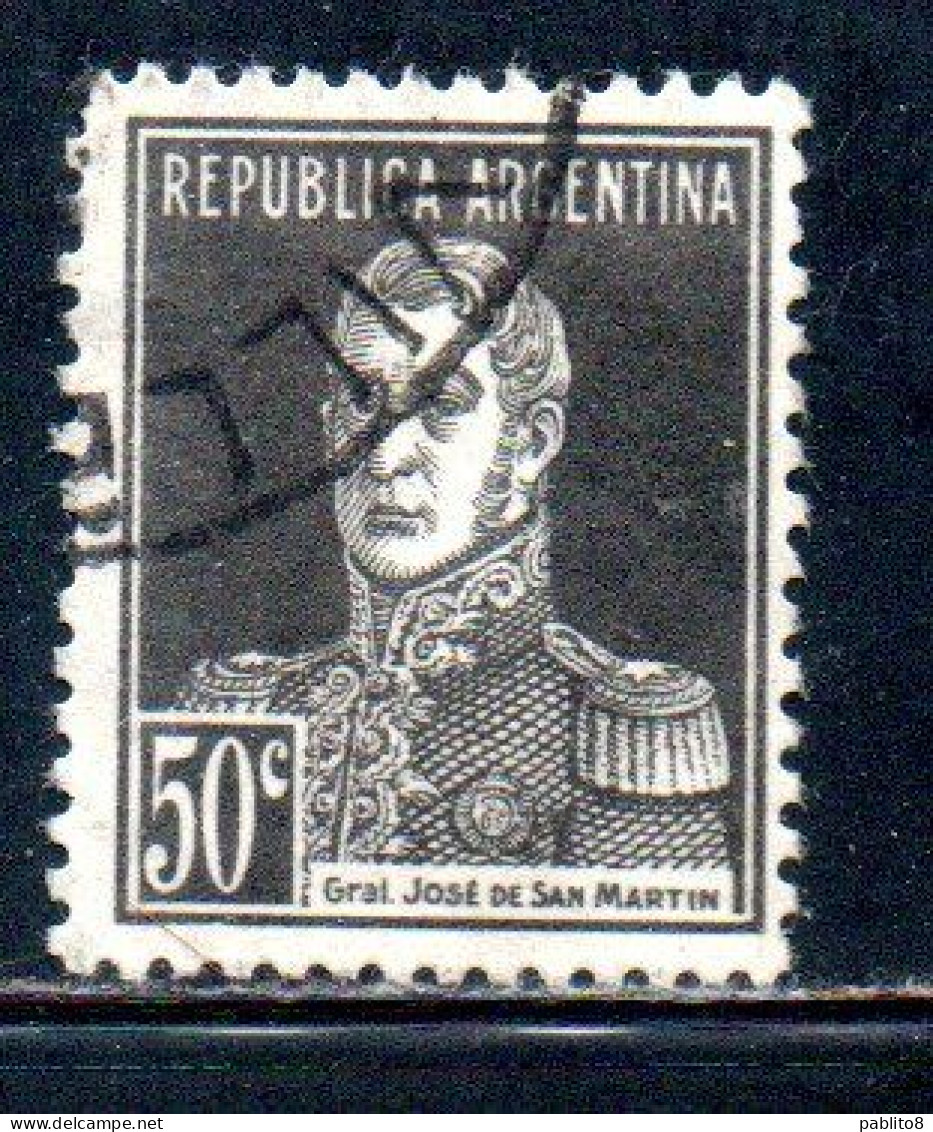 ARGENTINA 1923 1924 JOSE DE SAN MARTIN 50c USED USADO OBLITERE' - Oblitérés