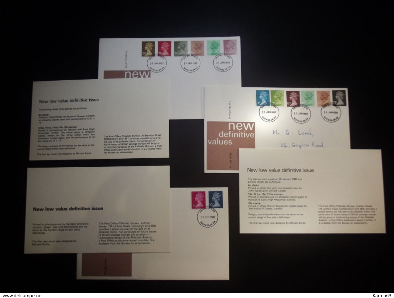 Great Britain - FDC - 1980 - 3 Envelopes - New Definitive Values  - With Insert - Cancellation Southend-on Sea - Essex - 1971-1980 Dezimalausgaben