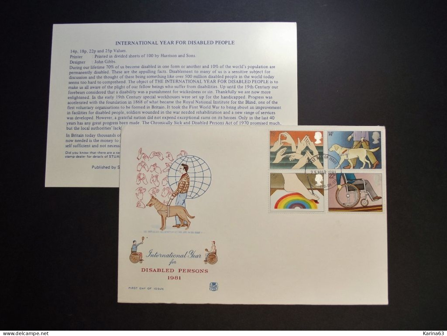 Great Britain - FDC - 1981 - 1 Envelope - Disabled Persons - With Insert - Cancellation Southend-on Sea - Essex - 1981-1990 Dezimalausgaben