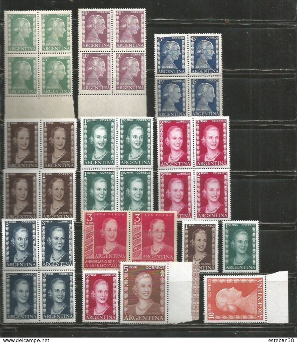 1954 Eva Peron Blocks ** - Neufs