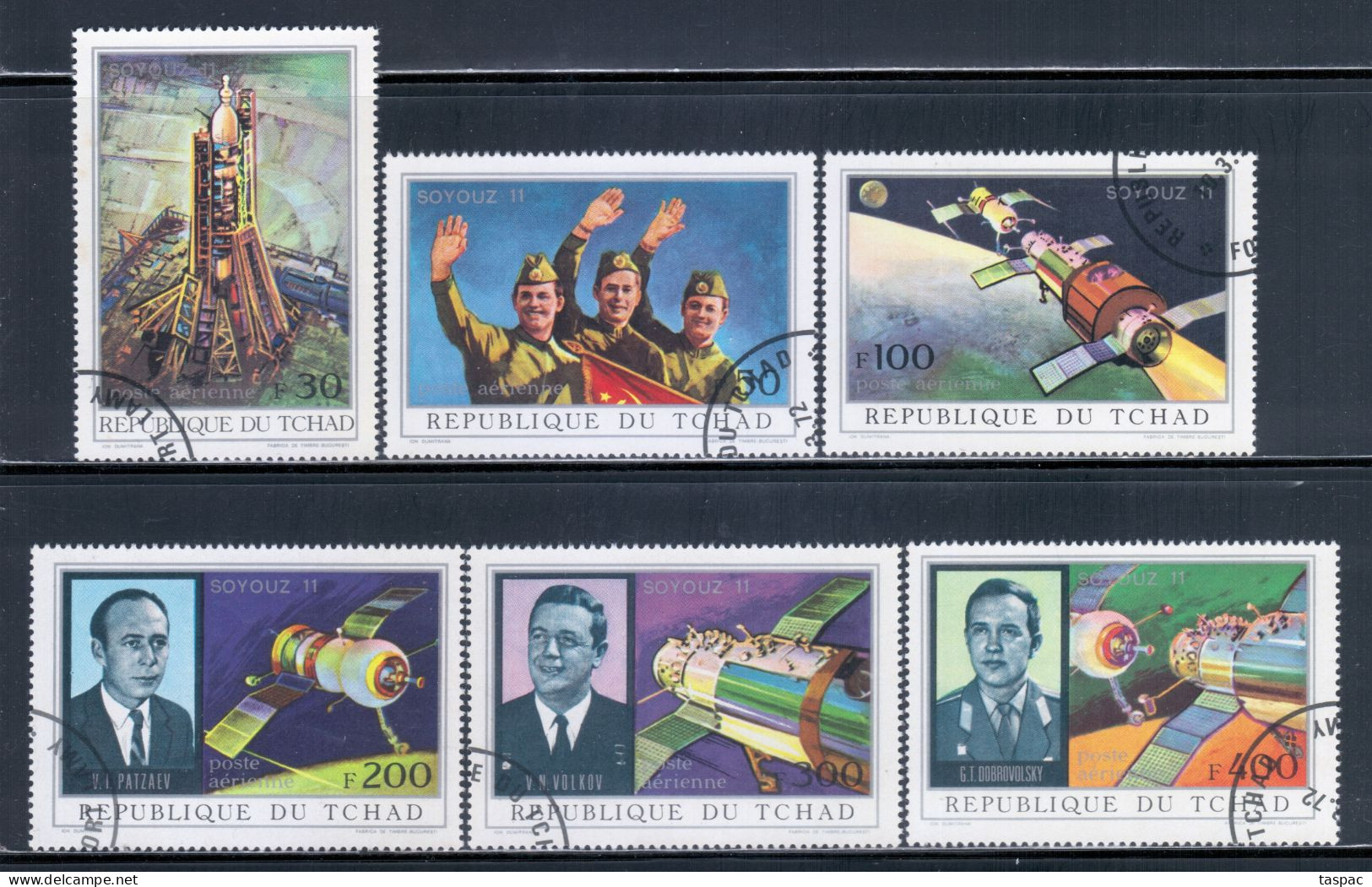 Chad 1972 Mi# 450-455 A Used - Soyuz 11 / Space - Ciad (1960-...)