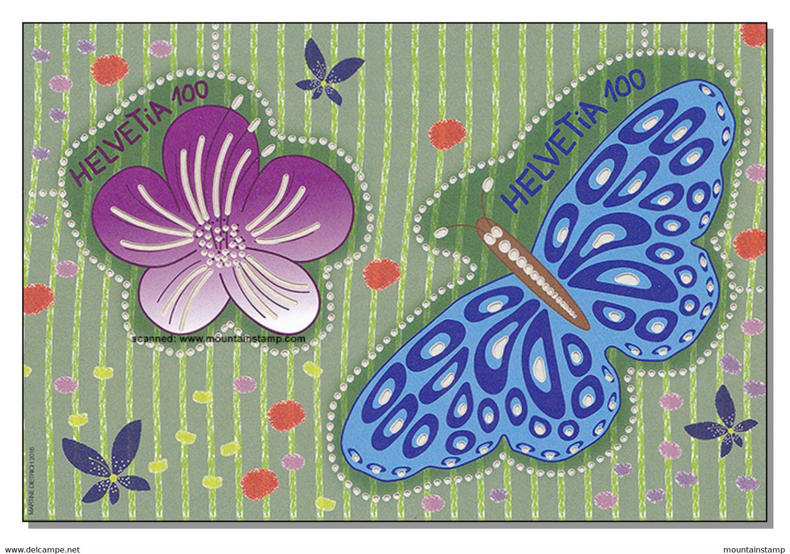 Switzerland 2016 Laser Perforated Miniaturesheet Flower Butterfly MNH ** - Unused Stamps