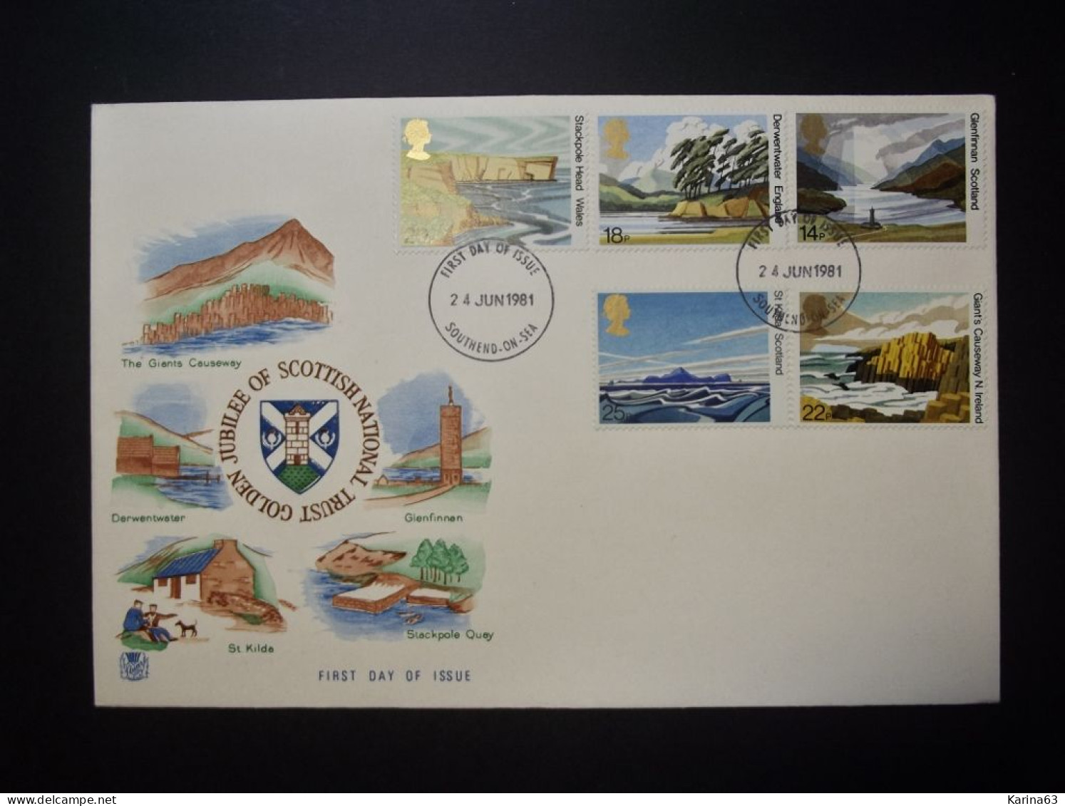 Great Britain - FDC - 1981 - 1 Envelope - Golden Jubilee Scottish National Trust - With Insert - Cancel Southend-on Sea - 1981-1990 Decimal Issues