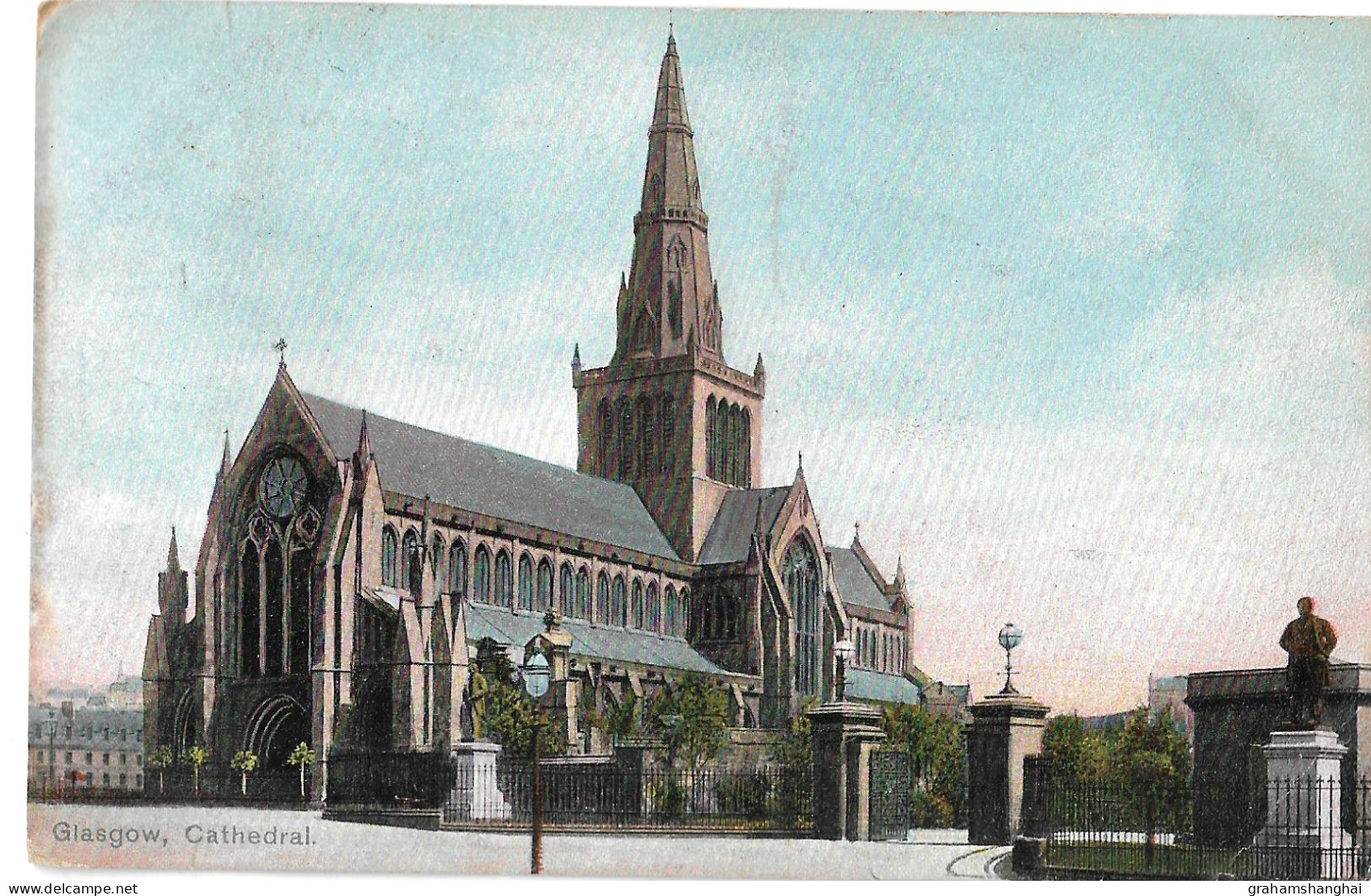 4 postcards lot UK Scotland Glasgow bridge cathedral George Square Municipal Building posted 1904-1907