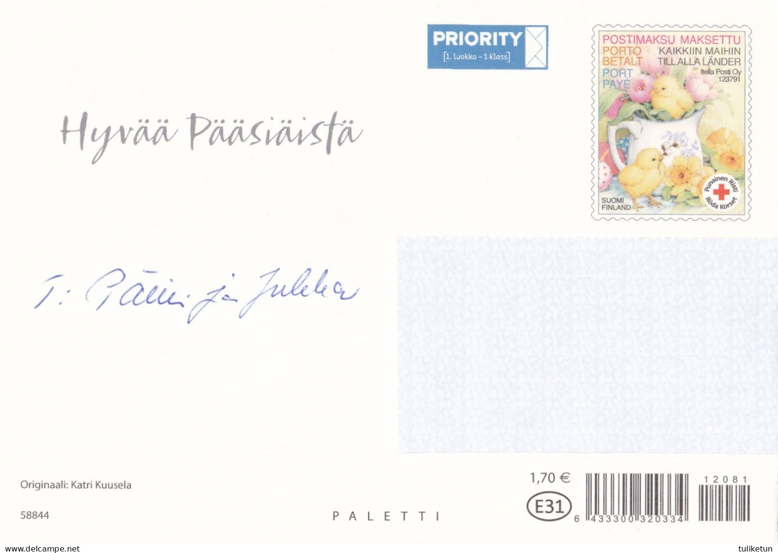 Postal Stationery - Easter Flowers - Chicks - Eggs - Red Cross - Suomi Finland - Postage Paid - Ganzsachen