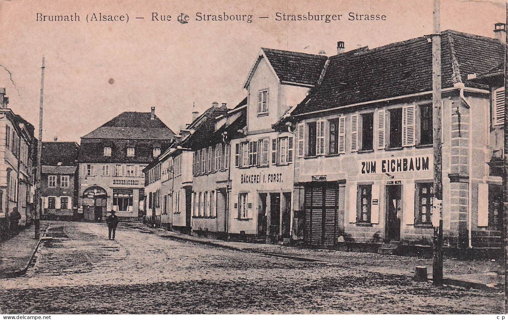 Brumath - Rue De Strasbourg  - Zum Eichbaum -  CPA °J - Brumath