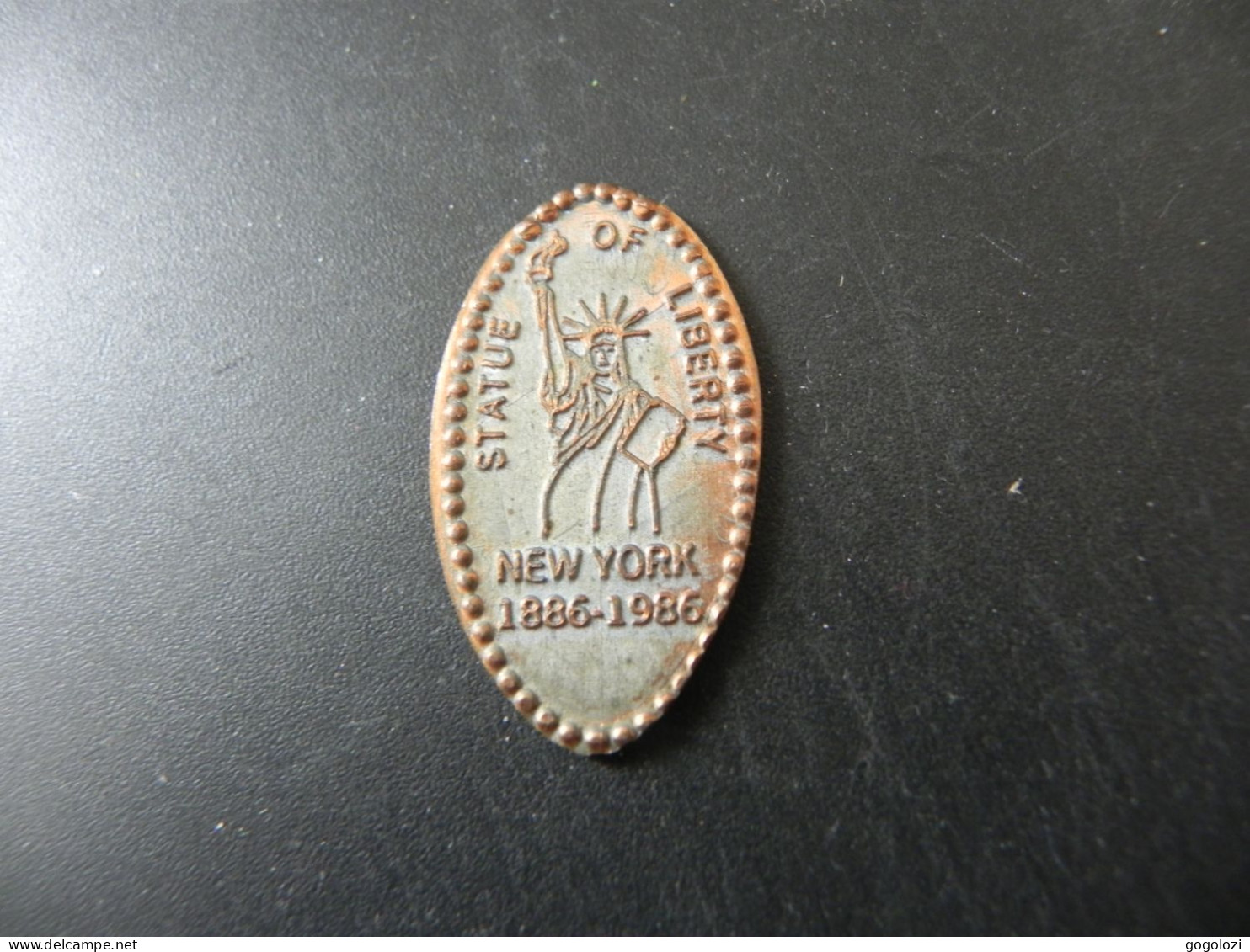 Jeton Token - Elongated Cent - USA - New York Statue Of Liberty 1886 - 1986 - Souvenir-Medaille (elongated Coins)