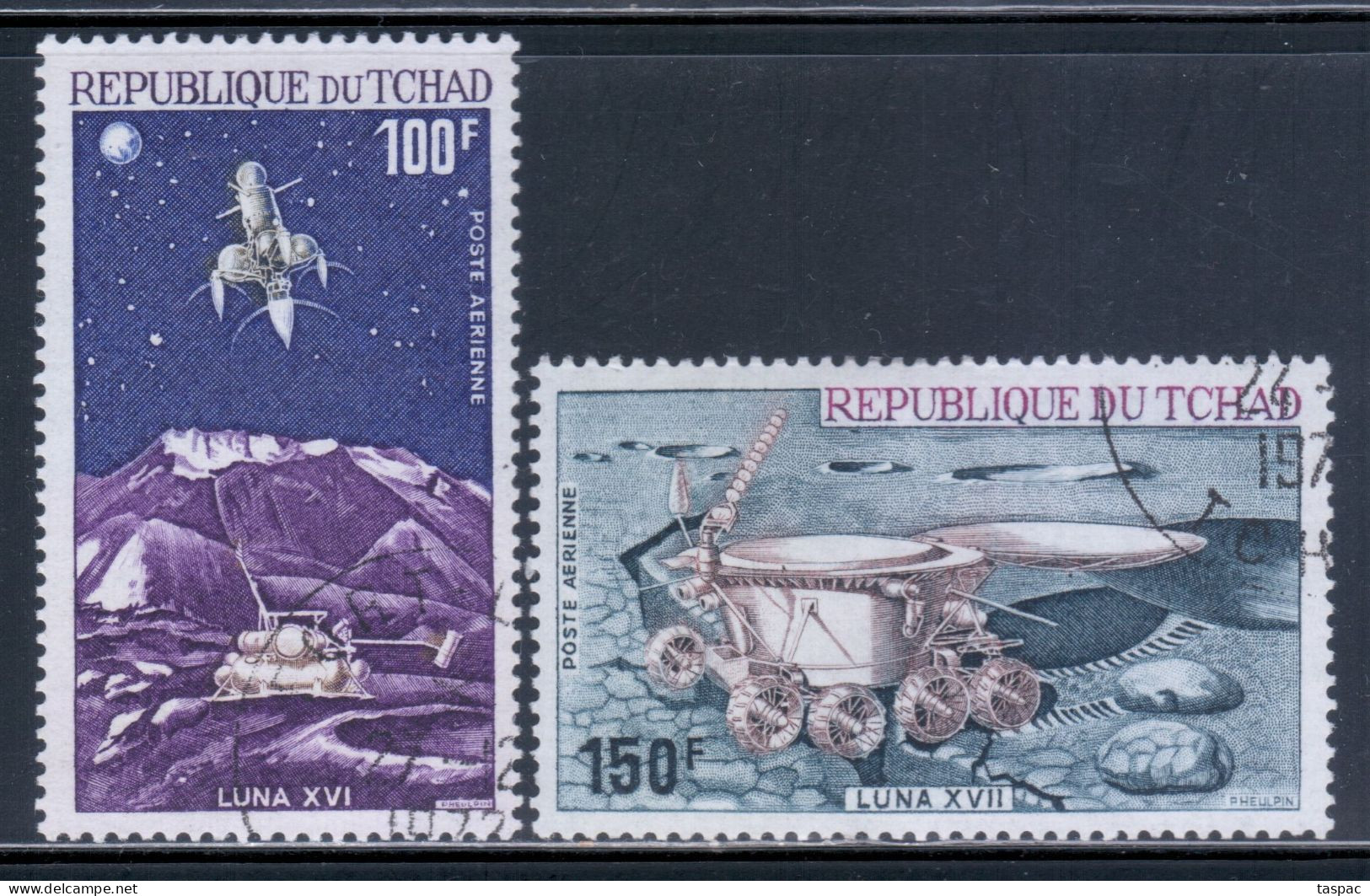Chad 1972 Mi# 598-599 Used - Russian Moon Missions: Luna 16 And Luna 17 / Space - Tschad (1960-...)