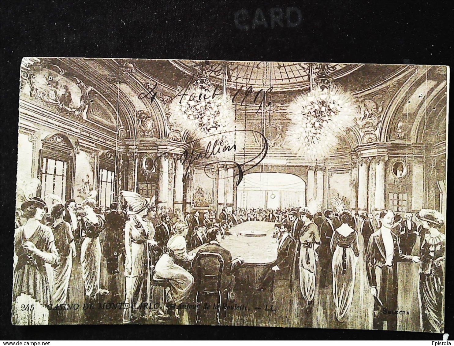 ► MONACO  Cpa Tableau Autour De La Roulette   1900s (Carte Piquée épingle) - Casino