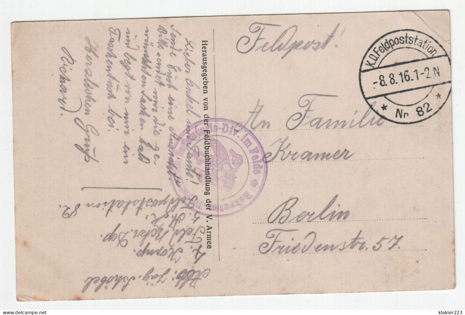 Brisy // Feldpost. Jahr 1916 - Houffalize