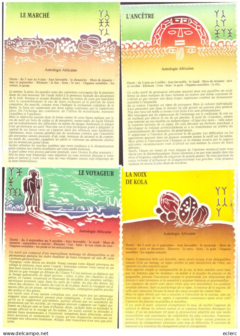 ASTROLOGIE AFRICAINE - 12 CARTES 10x15cm - ILLUSTRATIONS DE VINCENT ROUGIER - TB - Astrología