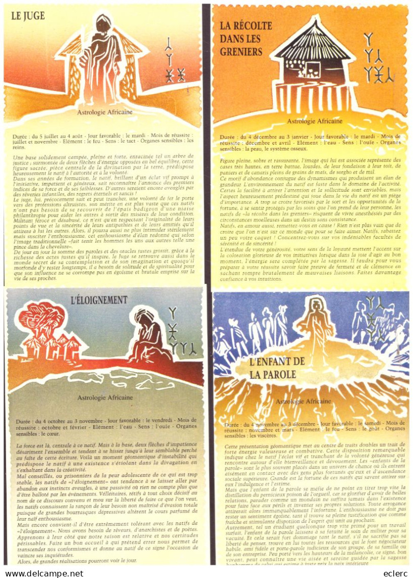 ASTROLOGIE AFRICAINE - 12 CARTES 10x15cm - ILLUSTRATIONS DE VINCENT ROUGIER - TB - Astrología