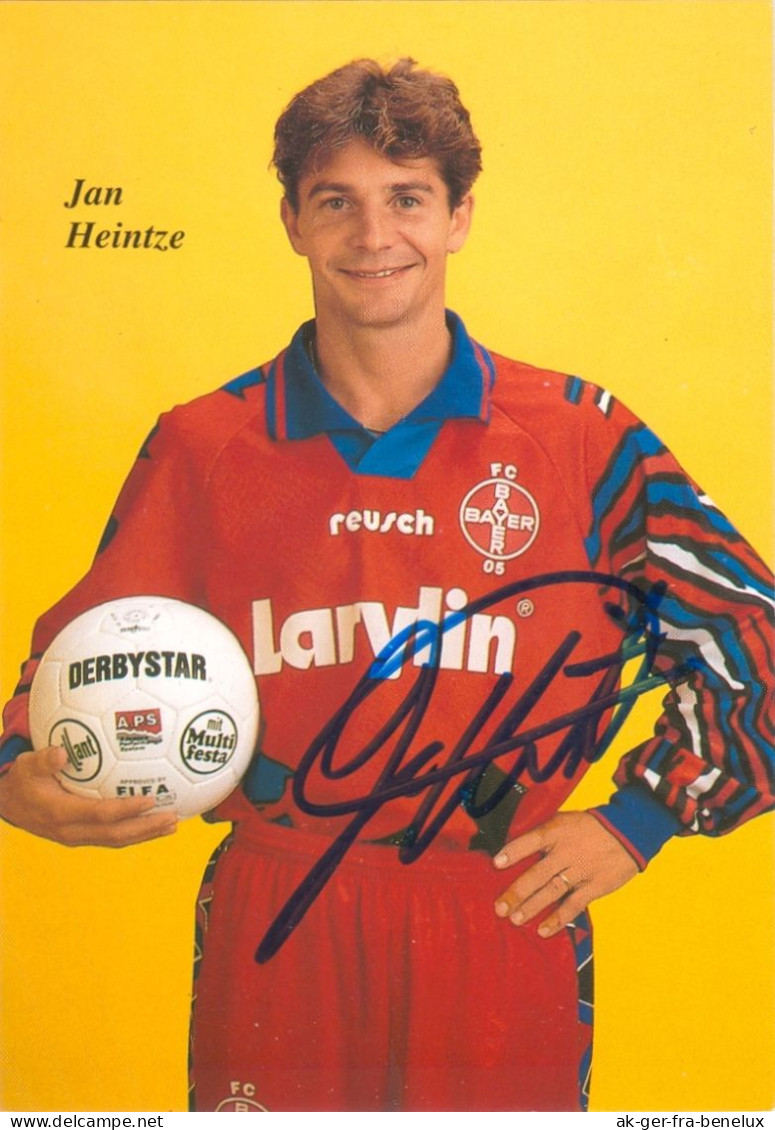 Fußball-Autogrammkarte AK Jan Heintze FC Bayer 05 Uerdingen 94-95 KFC Krefeld PSV Eindhoven Dänemark Danmark Denmark DBU - Autographes