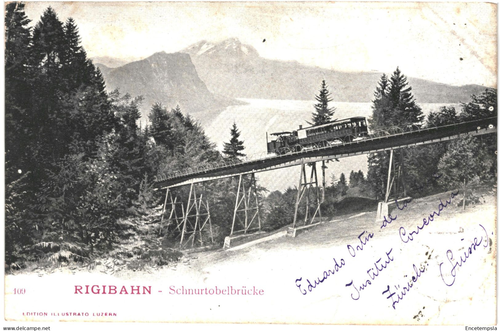 CPA Carte Postale  Suisse RIGIBAHN SCHNURTOBELBRUCKE TRAIN VM79221ok - Seilbahnen