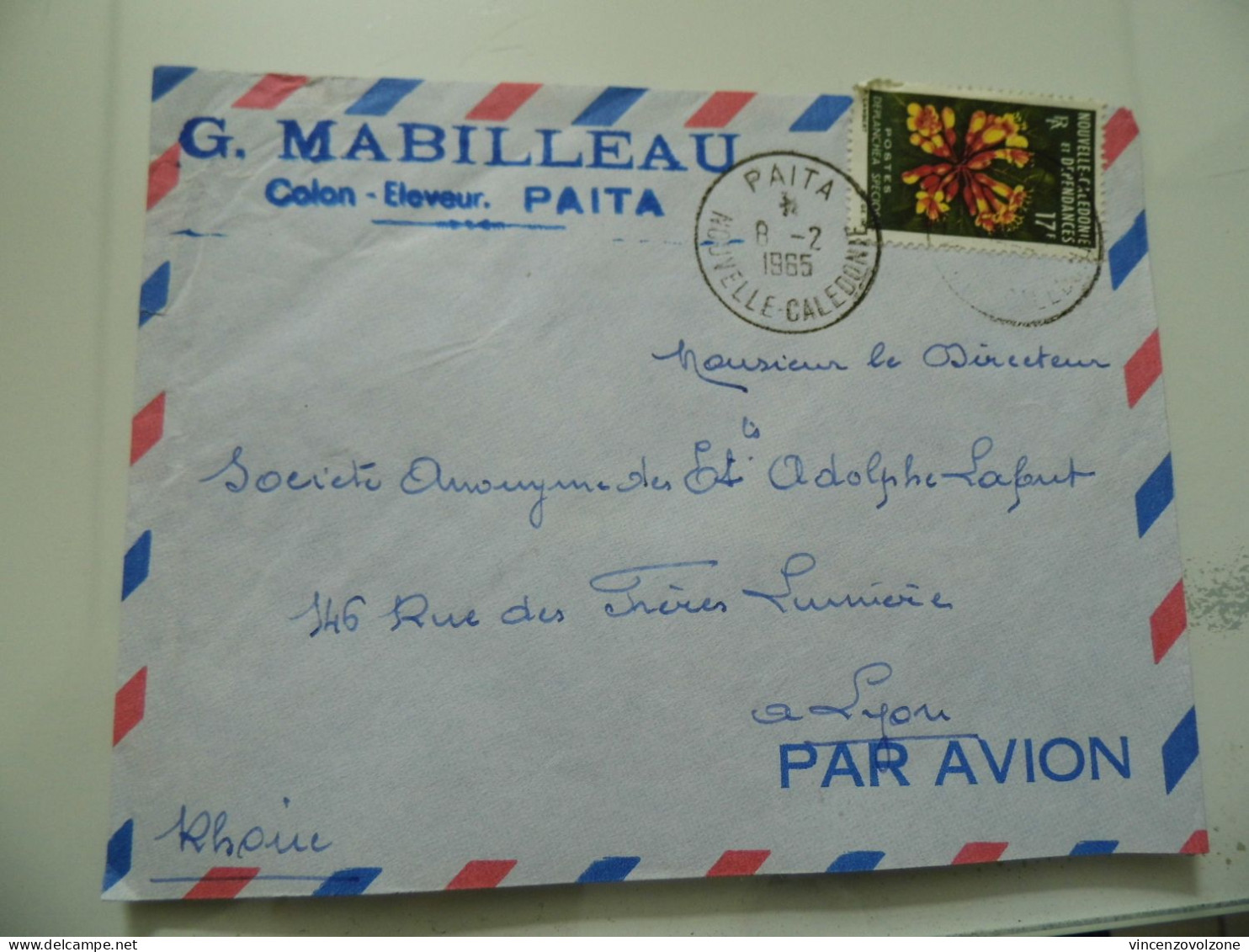 Busta Viaggiata  Per La Francia "MOTOCOLTURES LABOR G. MAIBELLAU"  1965 - Covers & Documents