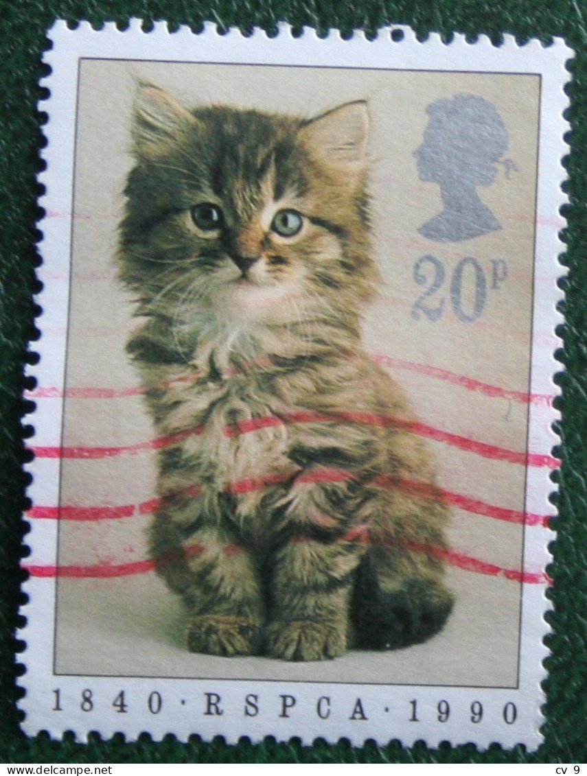 Pets Duck Rabbit Dog Cat Chien Katze (Mi 1245) 1990 Used Gebruikt Oblitere ENGLAND GRANDE-BRETAGNE GB GREAT BRITAIN - Usados