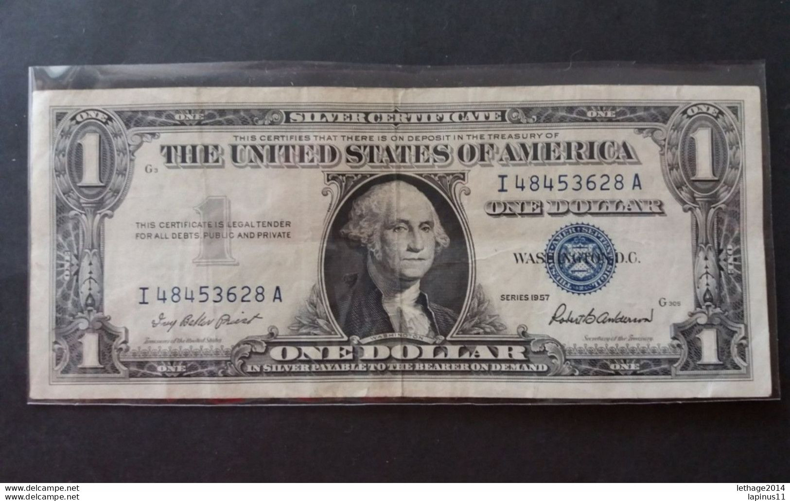 UNITED STATE EE.UU ÉTATS-UNIS US USA George Washington, 1732-1799 ONE DOLLAR CERTIFICATE SILVER 1 $ - Silver Certificates (1928-1957)