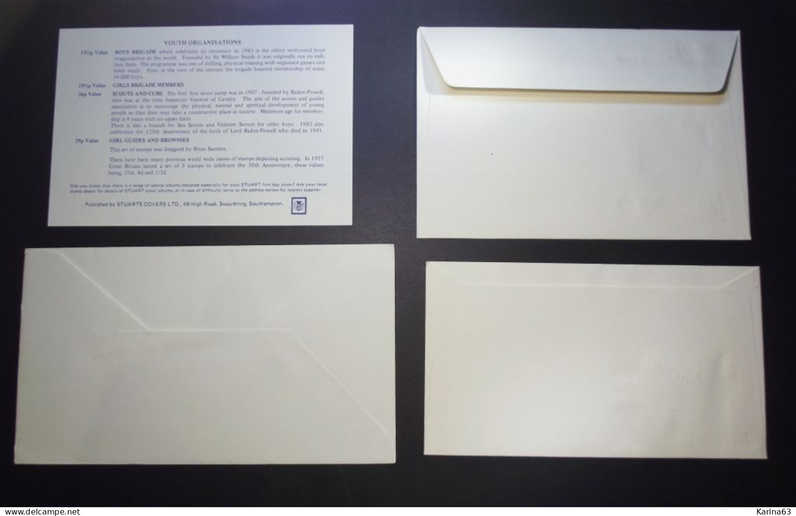 Great Britain - FDC - 1982 - 3 Envelopes - Youth Organisations  - With 1 Insert - Cancellation Southend-on-Sea - 1981-1990 Decimal Issues