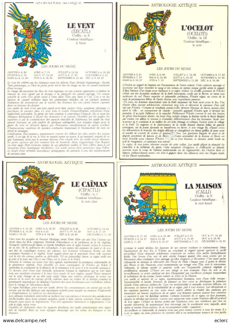 ASTROLOGIE AZTEQUE - 12 CARTES 10x15cm - ILLUSTRATIONS DE LAZOURENKO ET TEXTES DE EDGAR BLISS - TB - Astrologie