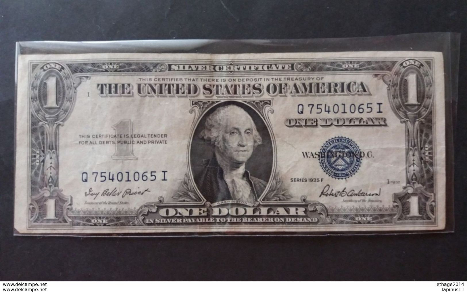 UNITED STATE EE.UU ÉTATS-UNIS US USA George Washington, 1732-1799 ONE DOLLAR CERTIFICATE SILVER 1 $ - Certificati D'Argento (1928-1957)