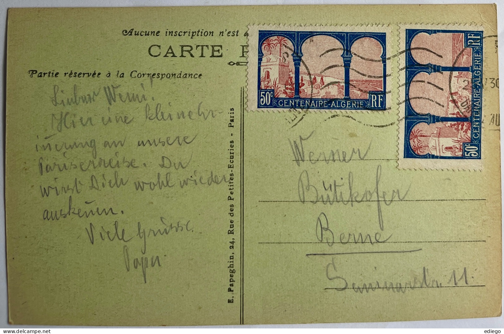 PARIS - Gare D'Austerlitz A.P. Animée, Superbe Carte Ancienne. Timbres Centenaire Algérie 1930 - Stazioni Senza Treni