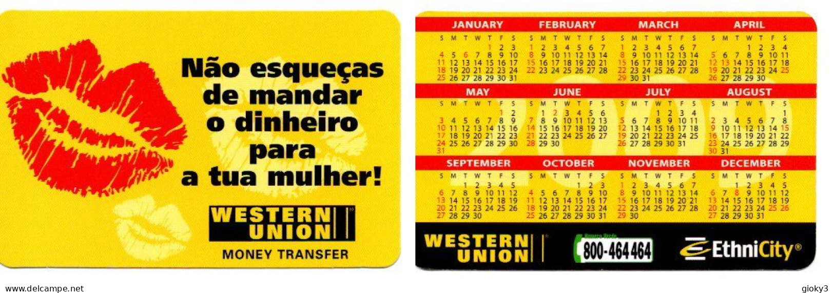 CALENDARIO FORMATO PICCOLO 2021 WESTERN UNION - Tamaño Pequeño : 2001-...