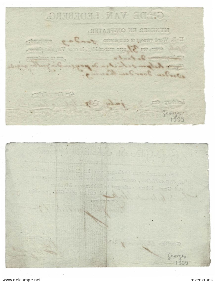 2 Oude Documenten Uitnodiging Schuttersgilde Ledeberg Gent 1839 Nieuwe Confrator Schieten Der Koningsvogel Eedaflegging? - Manuscritos