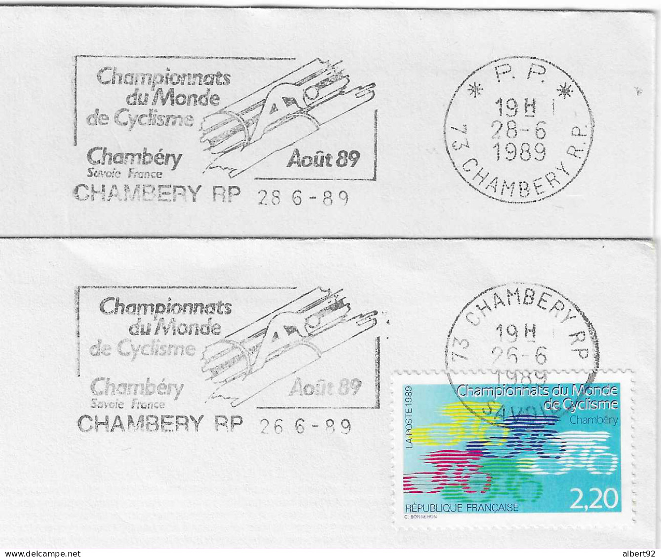 1989 Championnats Du Monde De Cyclisme Sur Route: 2 Flammes-annonce De Chambéry RP: PP+ Normale - Ciclismo