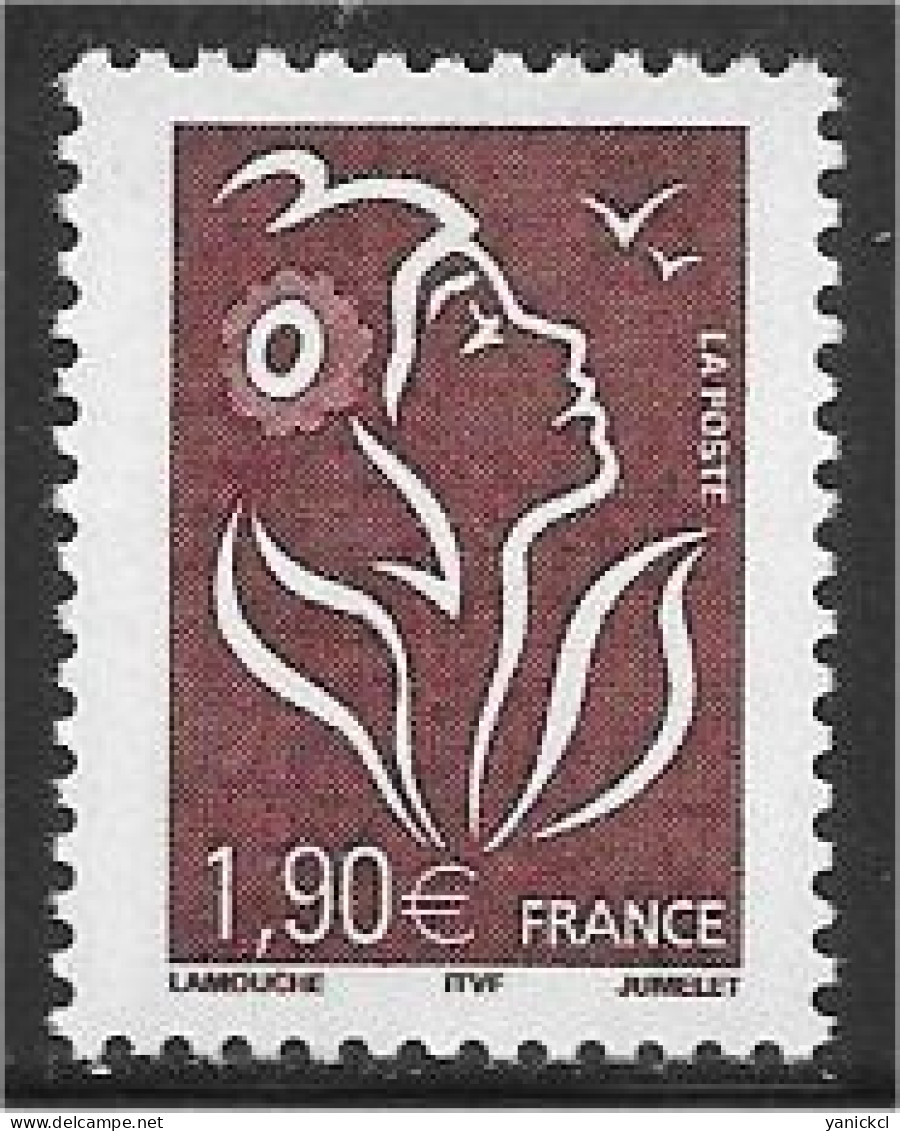 Marianne De Lamouche - 1,90€ - Brun-prune - ITVF - (2005) - Y & T N° 3741 ** - 2004-2008 Marianne (Lamouche)
