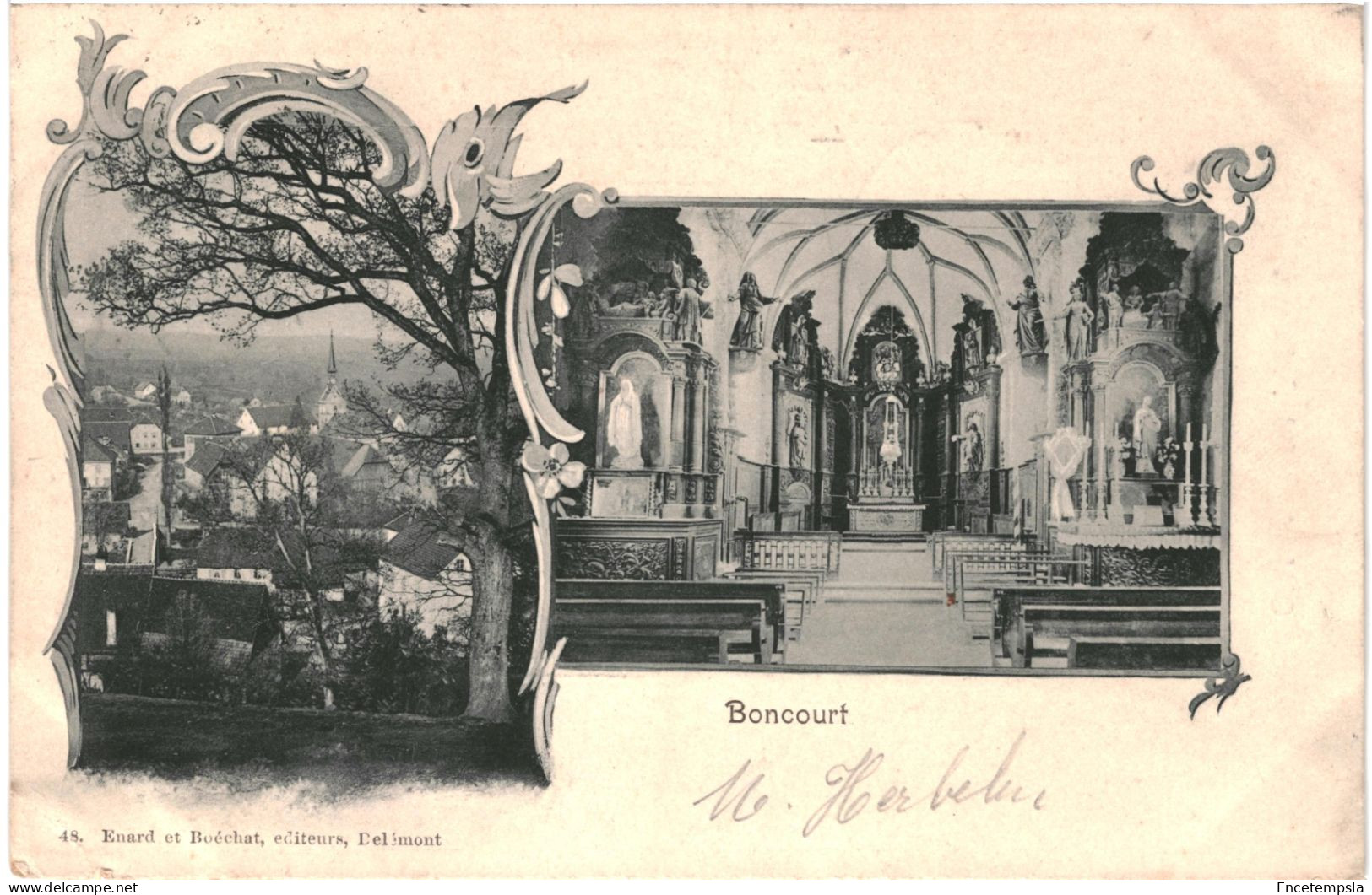 CPA Carte Postale  Suisse Boncourt  église 1903 VM79225 - Boncourt