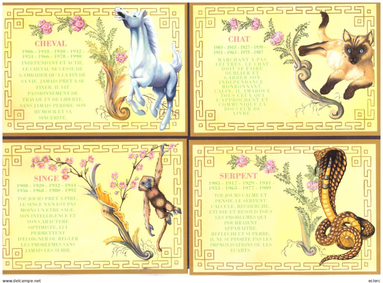 ASTROLOGIE CHINOISE - 12 CARTES 10x15cm - TB - Astrologie