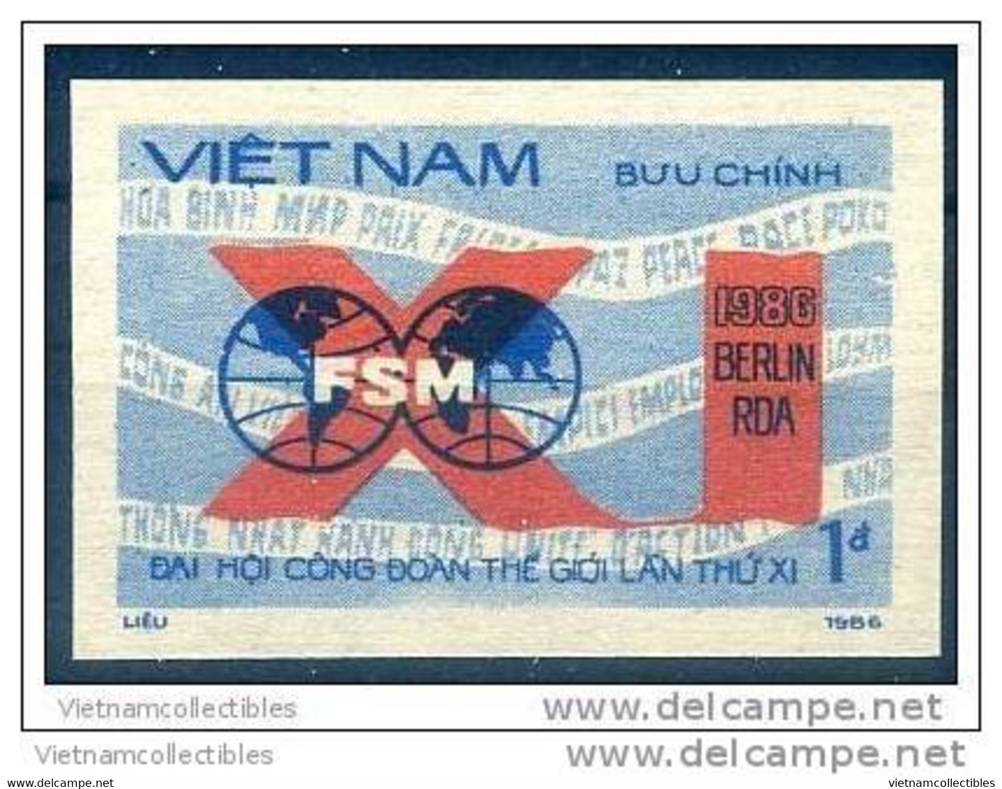 Vietnam Viet Nam MNH Imperf Stamp 1986 : 11th Congress Of World Federation Of Trade Union (Ms498) - Vietnam
