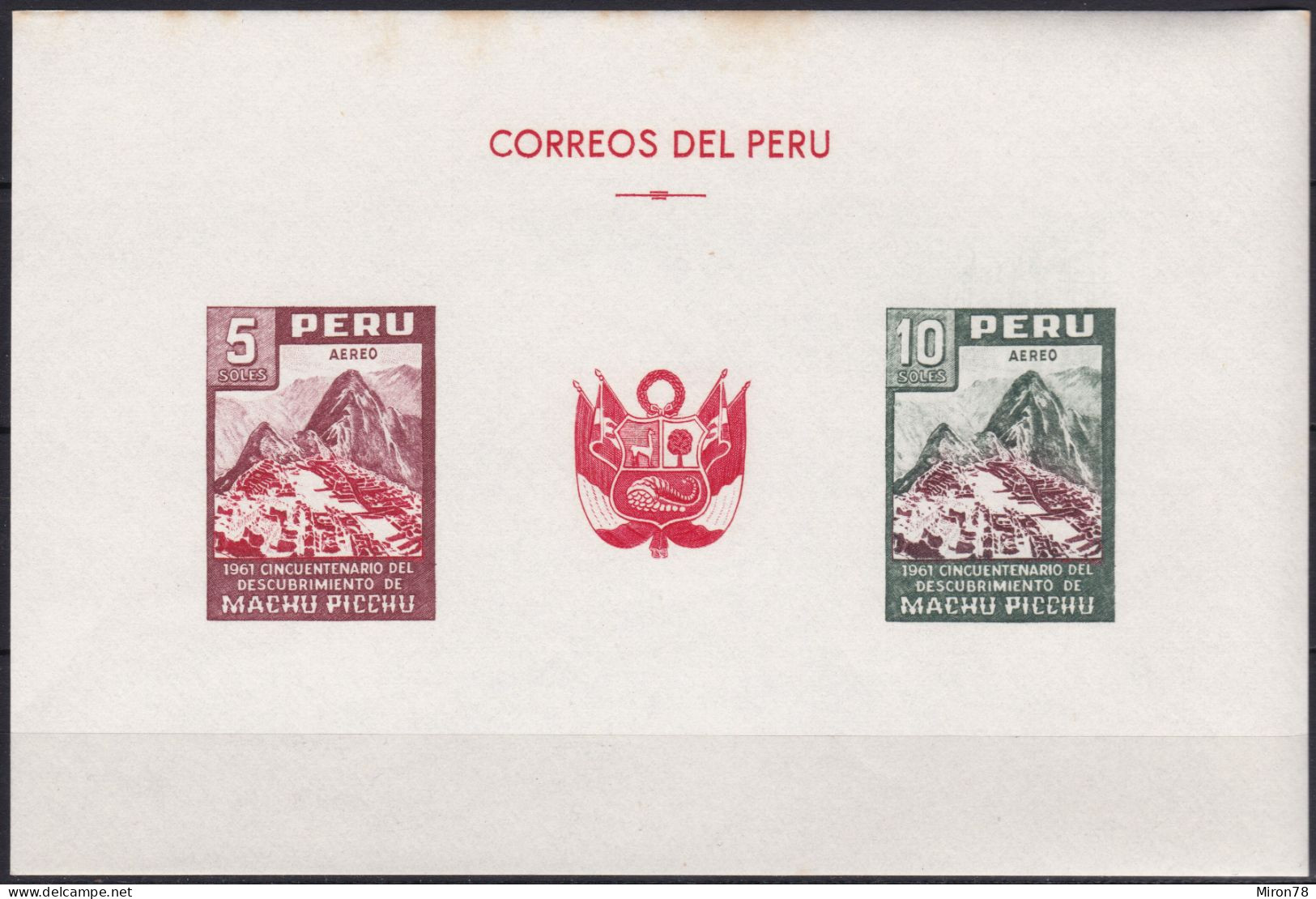 Peru Bl 4, Block Of 603, 604 ** From 1961, Slightly Stored, Brands Impeccable #c798 Lot41 - Peru