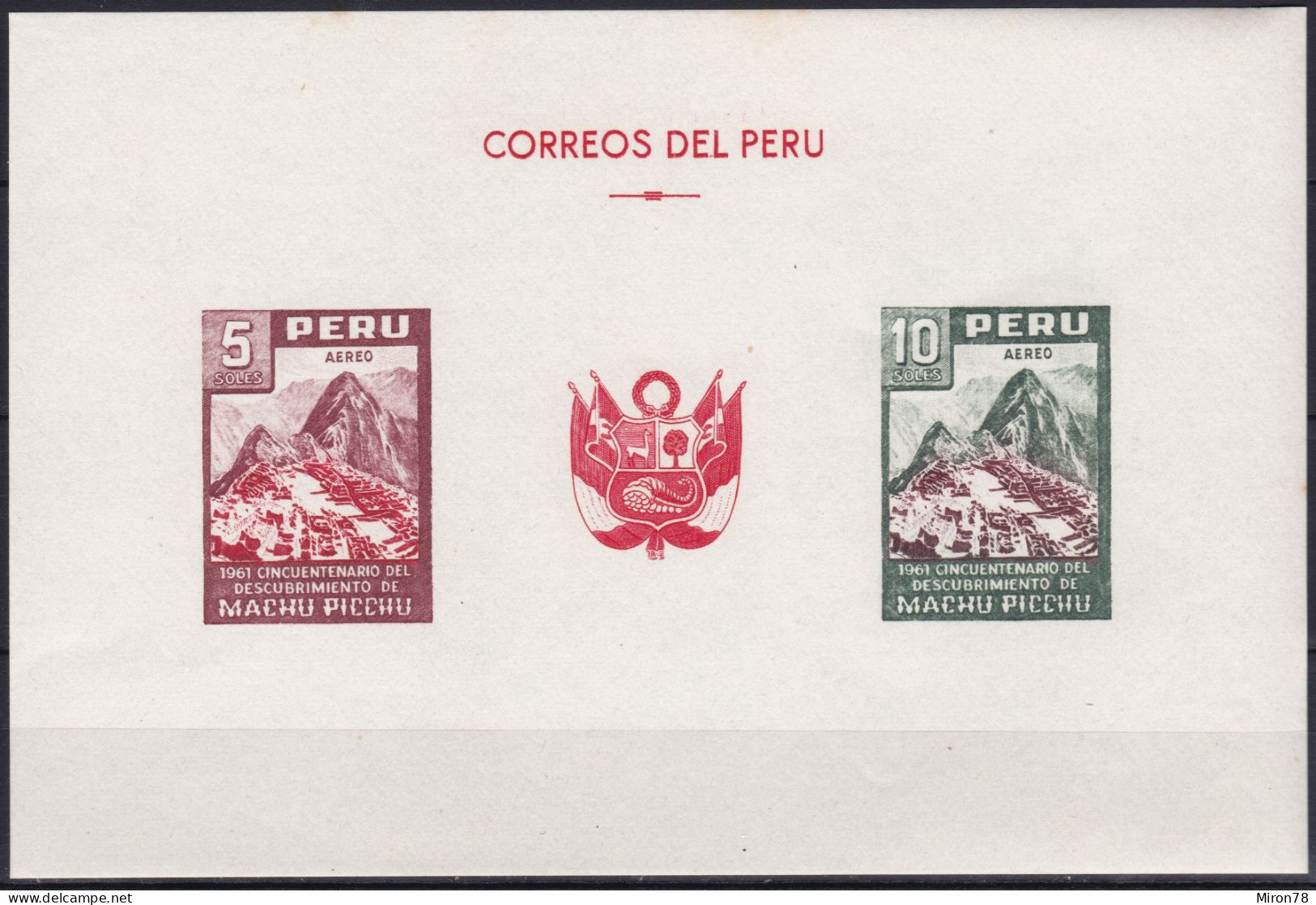 Peru Bl 4, Block Of 603, 604 ** From 1961, Slightly Stored, Brands Impeccable #c798 Lot42 - Peru