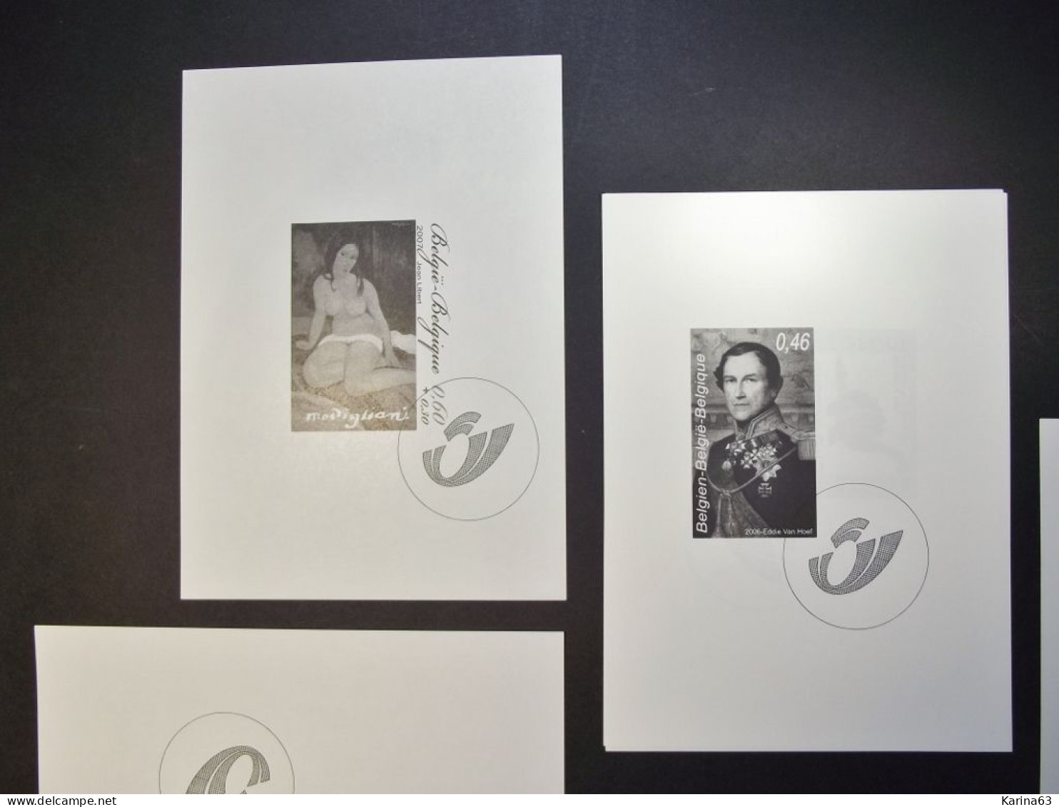 Belgie  - Belgique -  : Lot 4 Z/W Blaadjes - B&W Sheetlets, Courtesu Of The Post  [ZN & GC]