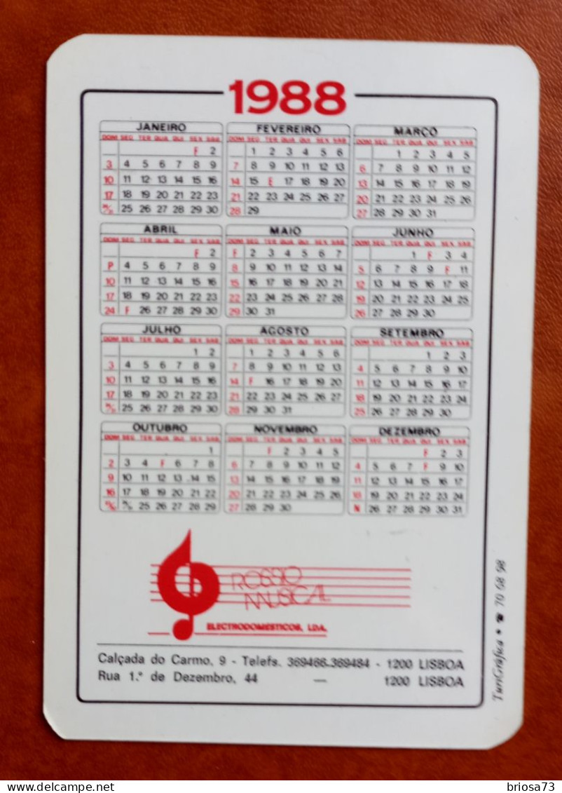 Calendrier De Poche, Sony. 1988 - Tamaño Pequeño : 1981-90