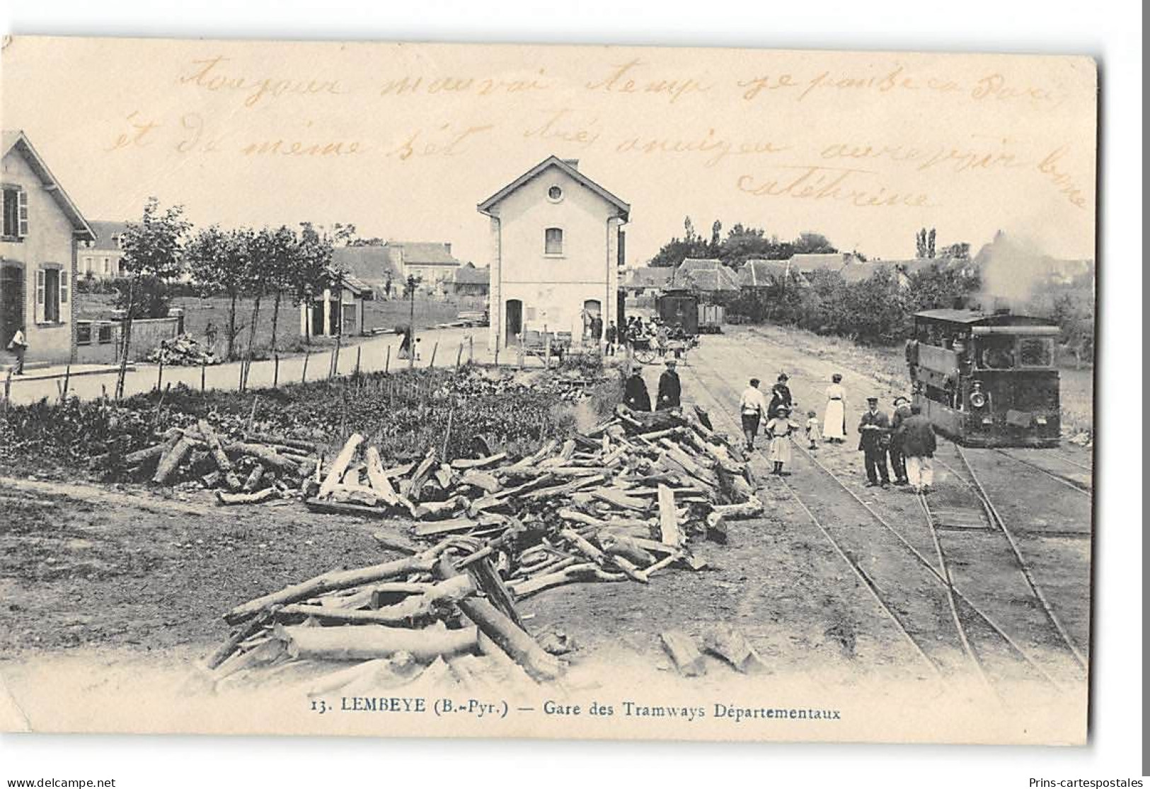 CPA 64 Lembeye La Gare Et Le Train Tramway - Lembeye