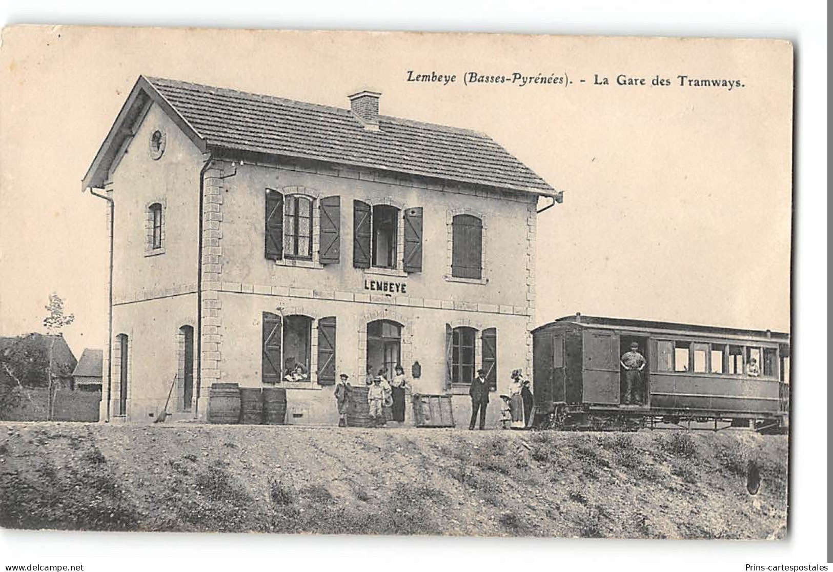 CPA 64 Lembeye La Gare Et Le Train Tramway - Lembeye