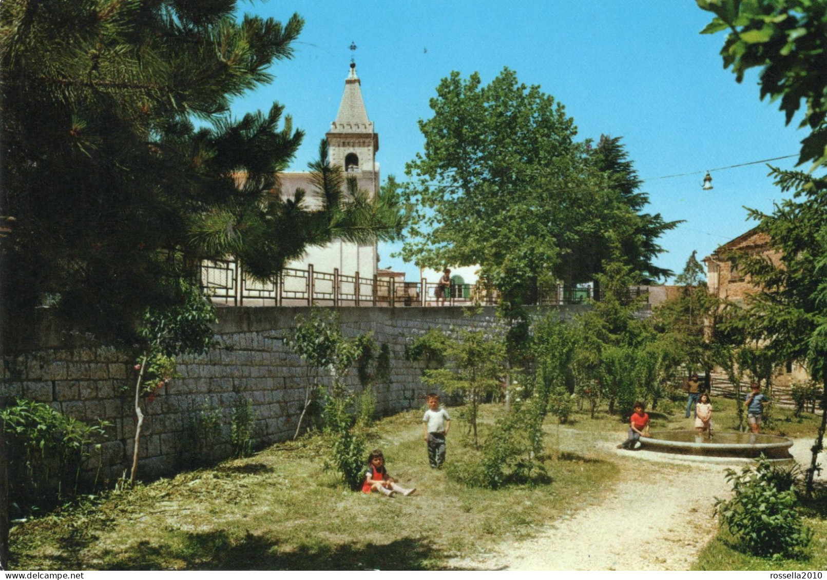 CARTOLINA ANIMATA 1974 ITALIA ISERNIA CANTALUPO GIARDINI PUBBLICI Italy Postcard ITALIEN Ansichtskarten - Isernia