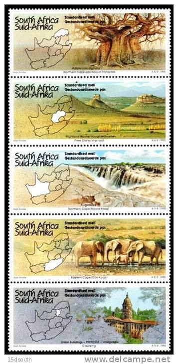 South Africa - 1995 Tourism Std Mail Set (**) # SG 868a , Mi 962A-966A - Nuovi